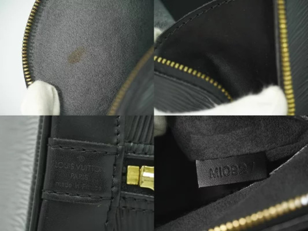 Louis Vuitton LV Alma Epi Leather Top Handle Bag Noir Black - Picture 9 of 9